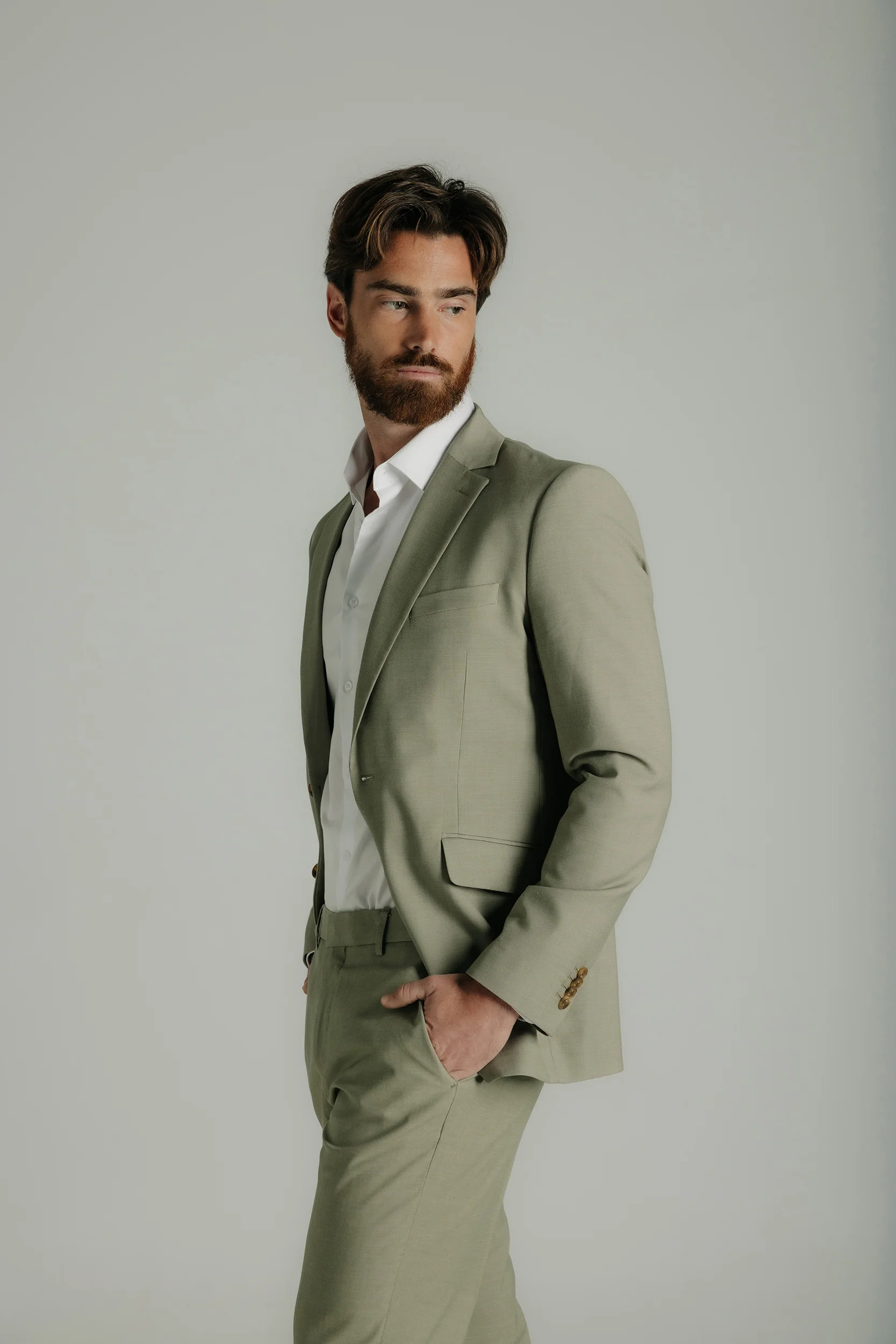 Americana de traje slim fit falso liso - Image 6