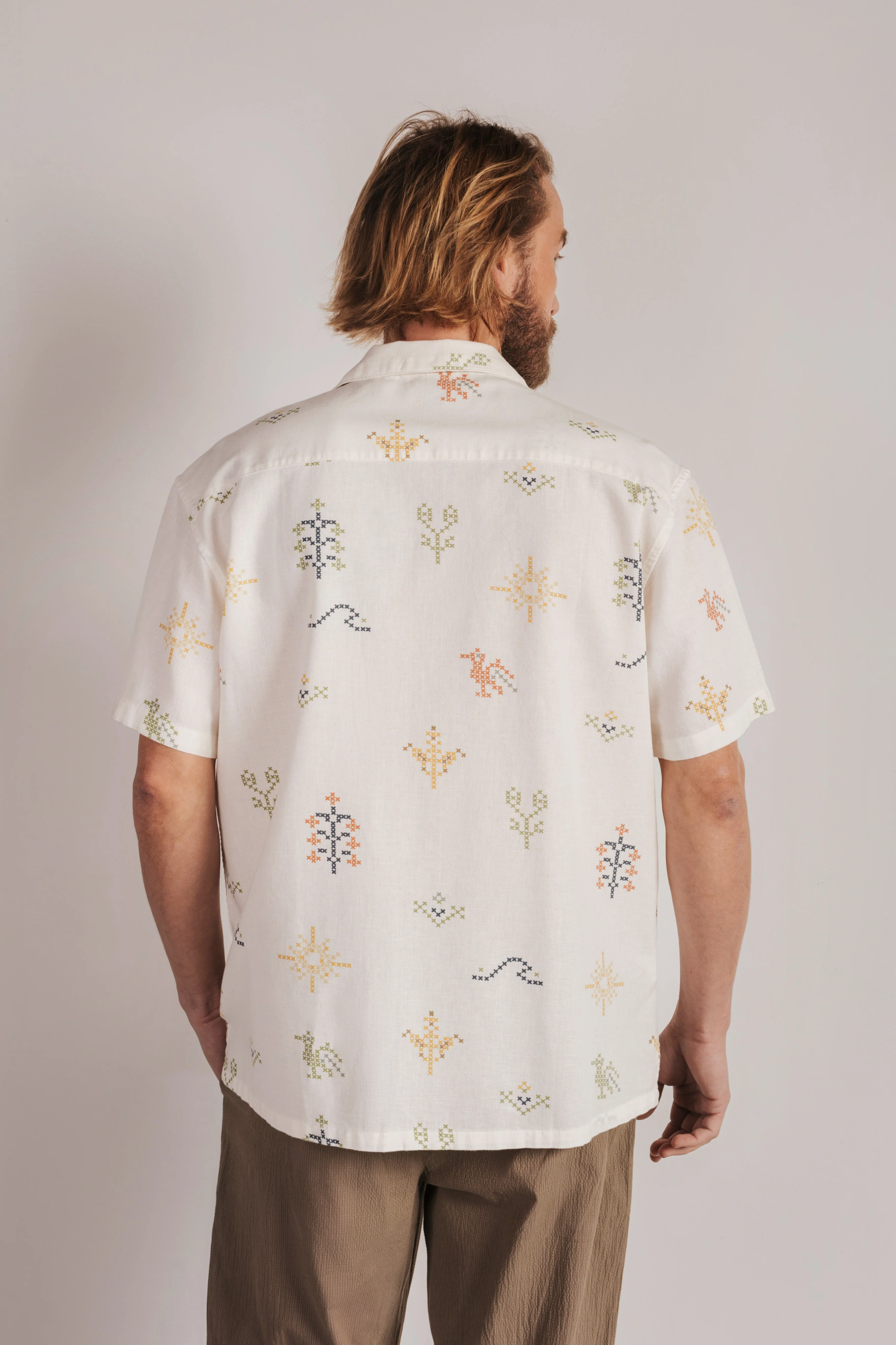 Camisa lino estampado crochet - Image 2