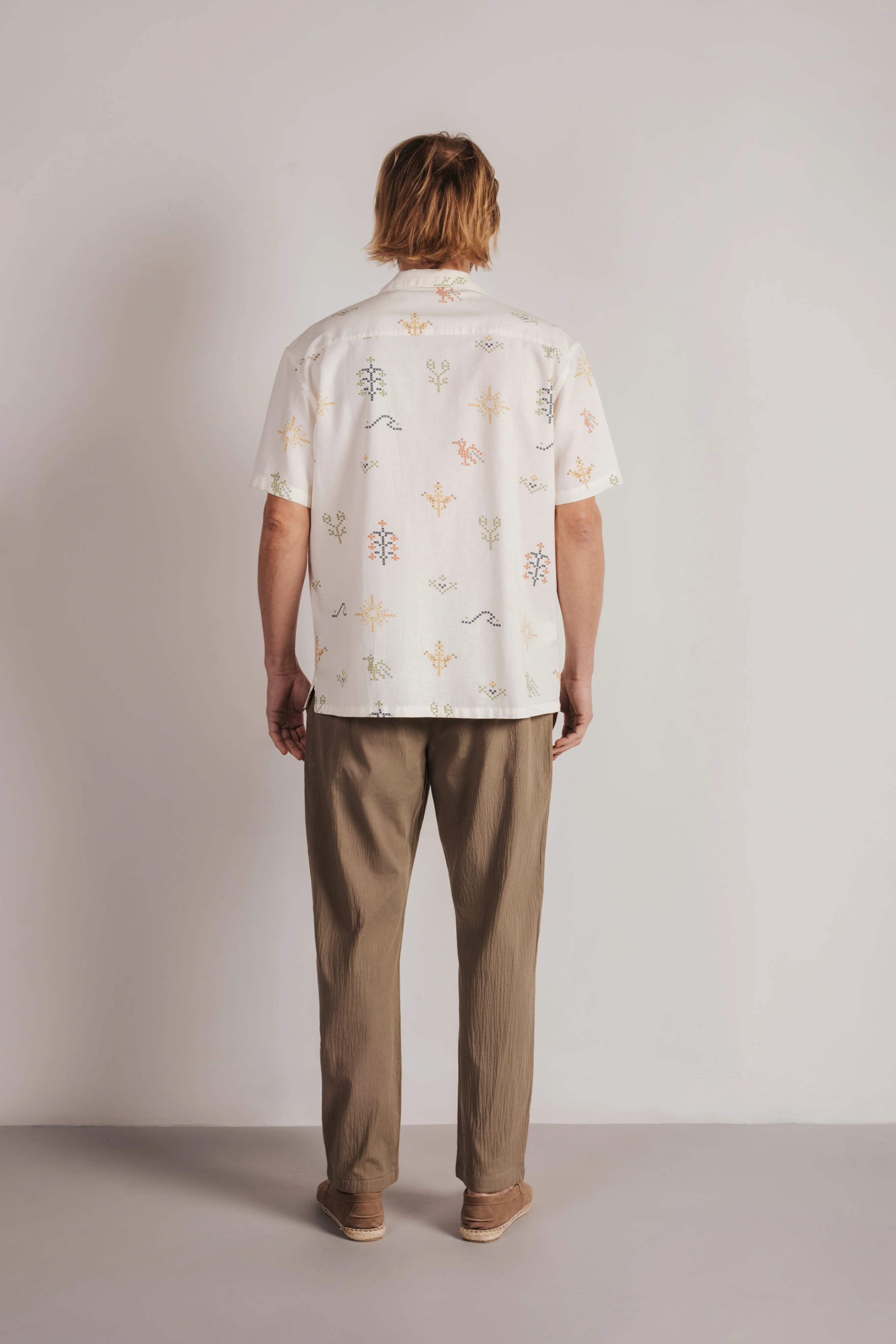Camisa lino estampado crochet - Image 3