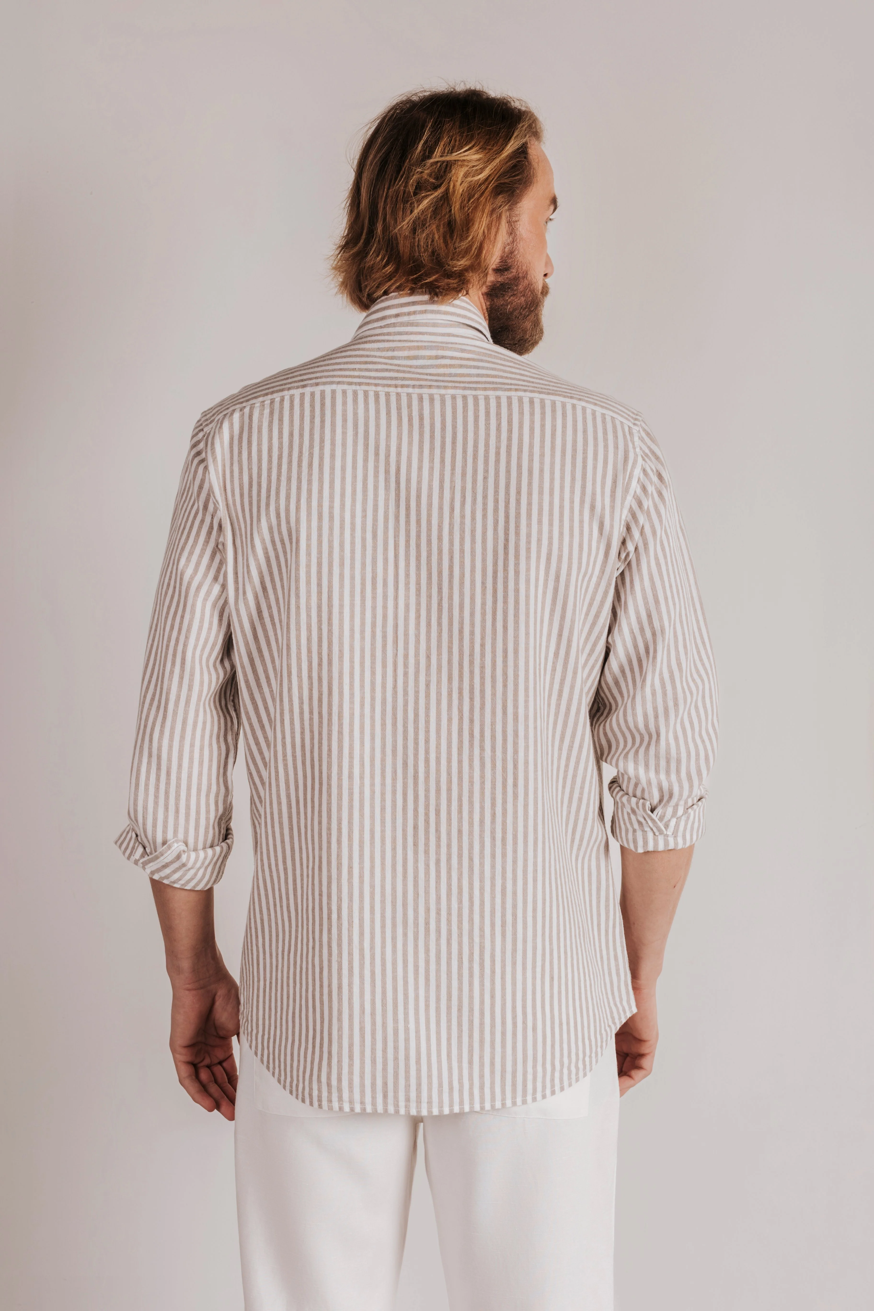 Camisa regular fit lino rayas - Image 2