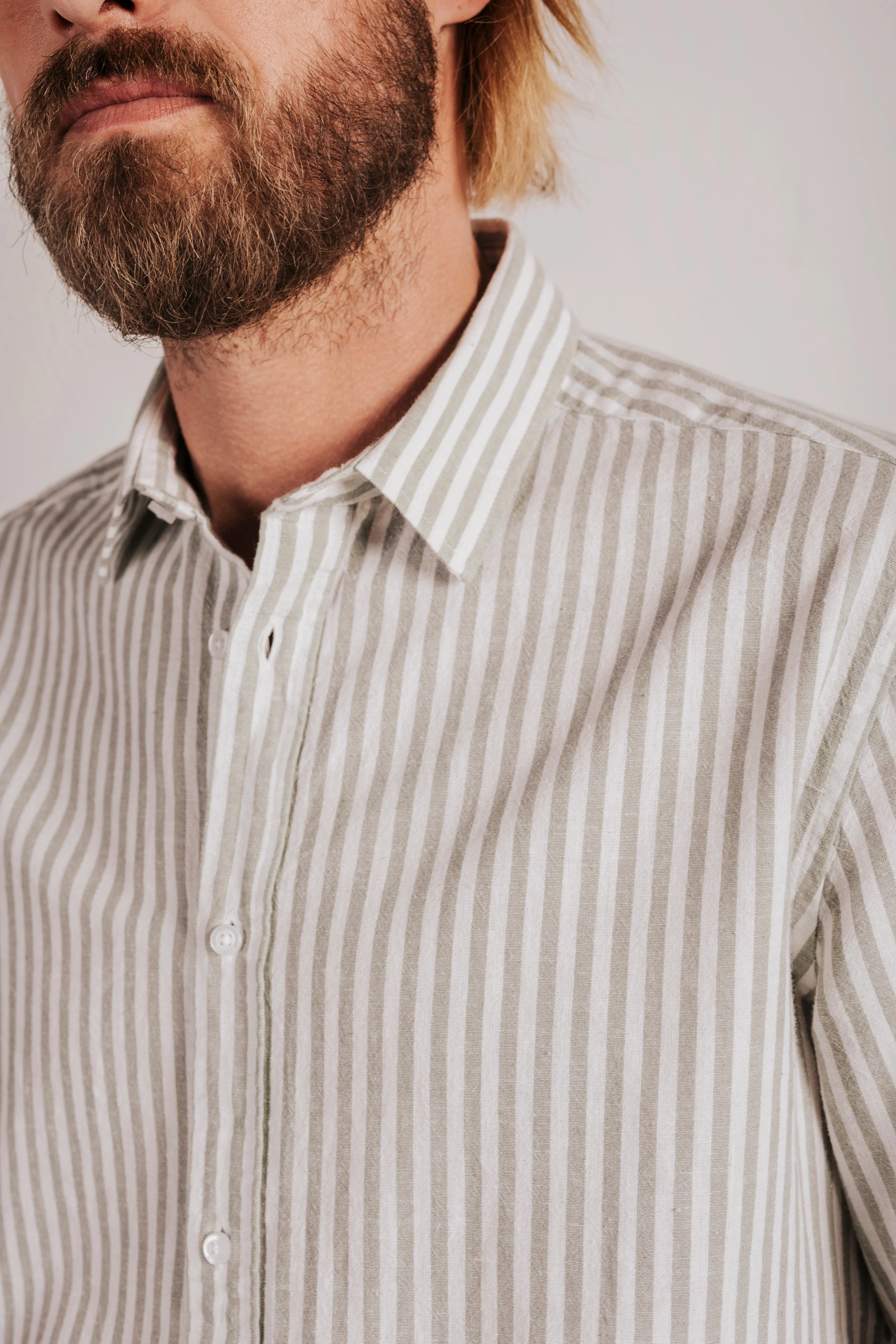 Camisa regular fit lino rayas - Image 2