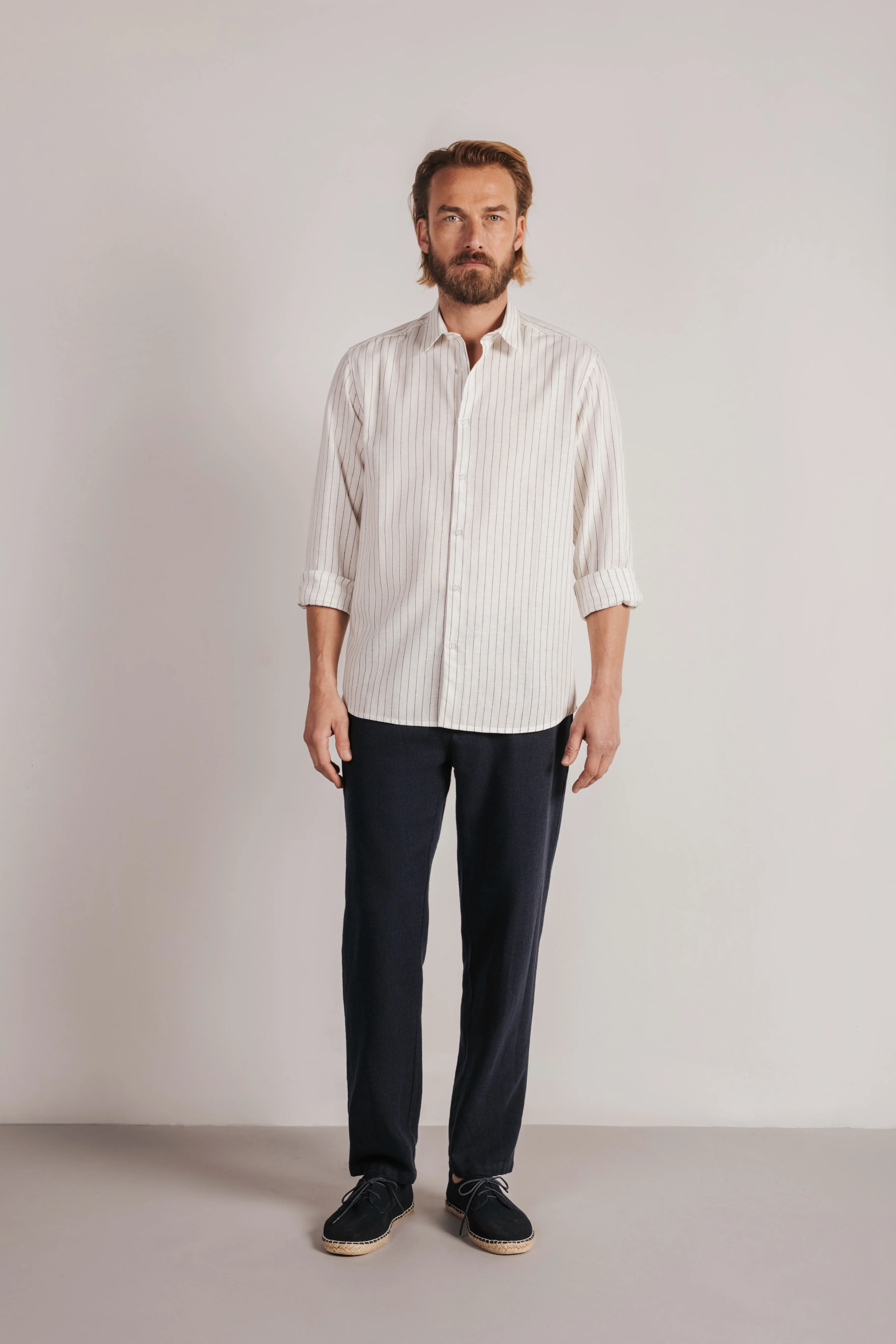 Camisa regular fit rayas lino - Image 2