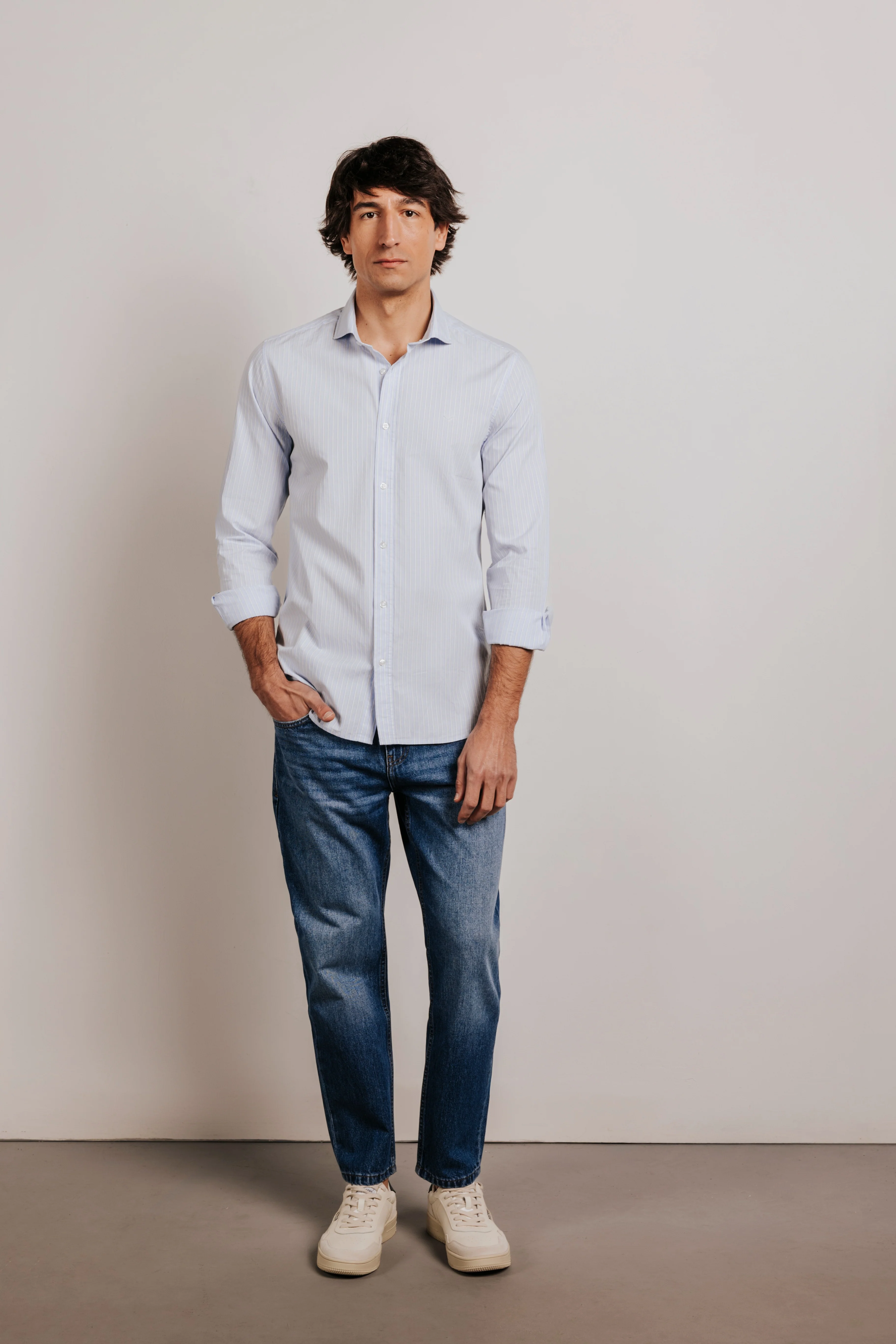 Camisa slim fit rayas popelin - Image 4