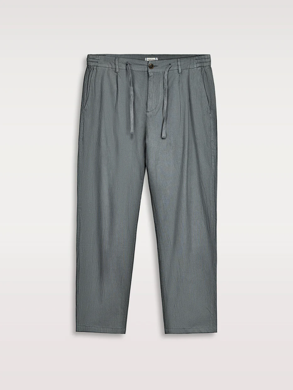 Pantalón relaxed seersucker